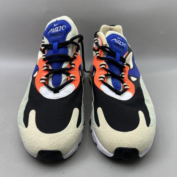 Nike Air Max 270 React Running Shoes Women Size 7 Cream Black Comfort Sneakers - Picture 2 of 8
